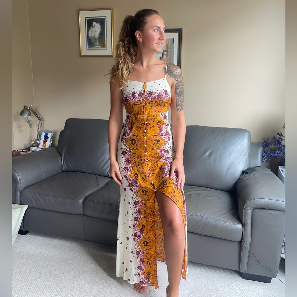 Free People Long Multi-Color Dress